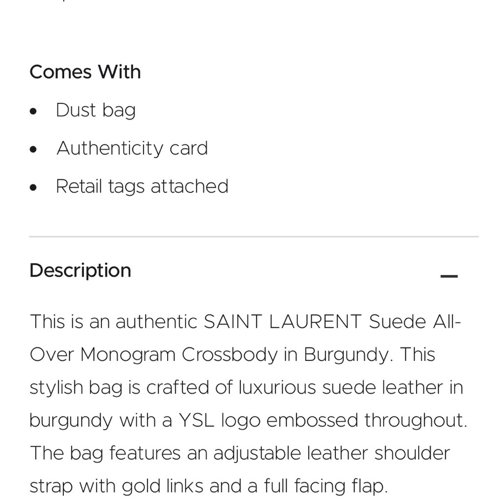 Saint Laurent Monogram Suede Cross-body - Picture 9 of 10
